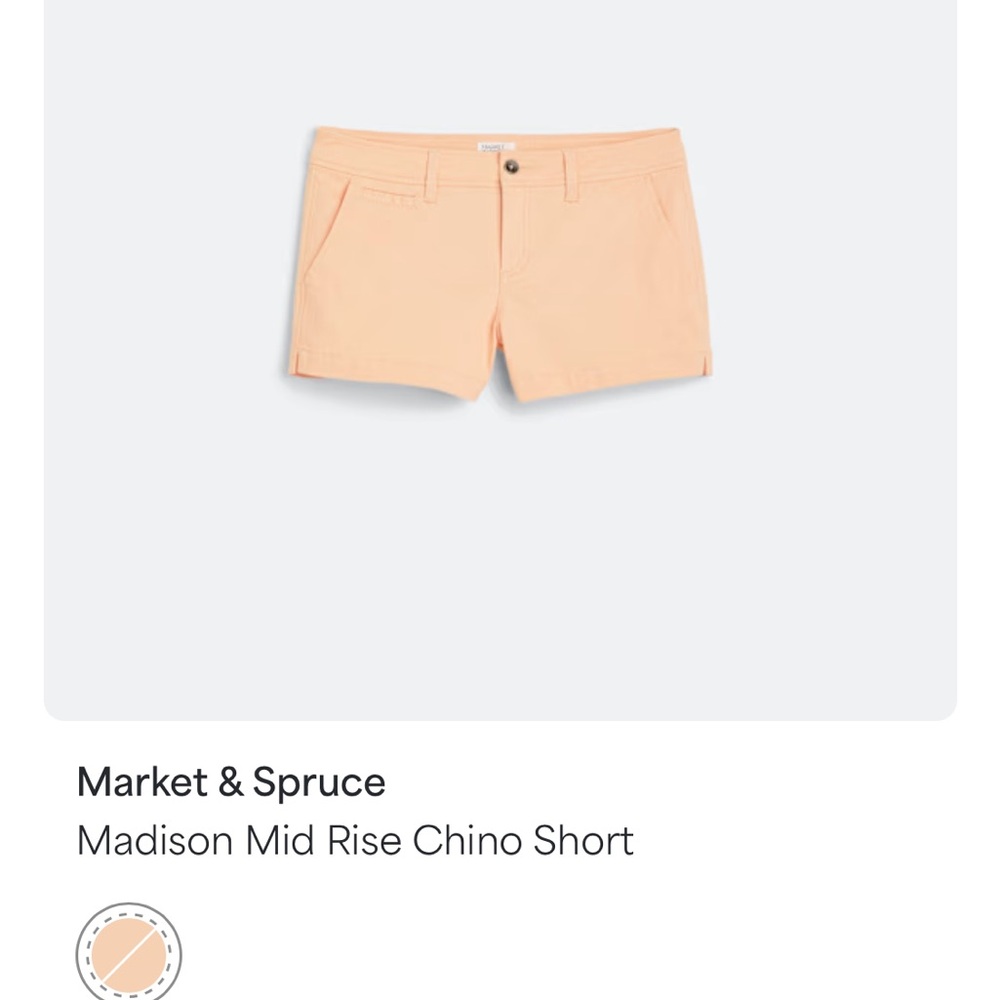 Market & Spruce Peach High-Waist Chino Shorts